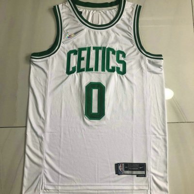 Maillot de Basket #0 Tatum Celtics 75th anniversary authentique Blanc